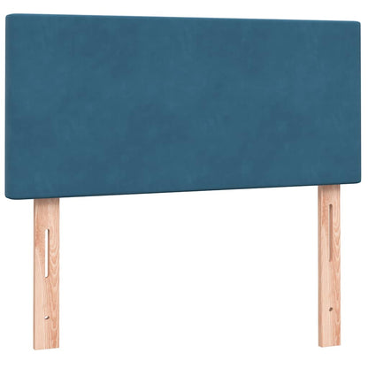 Boxspring met matras fluweel donkerblauw 80x210 cm