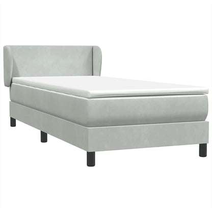 Boxspring met matras fluweel lichtgrijs 90x210 cm