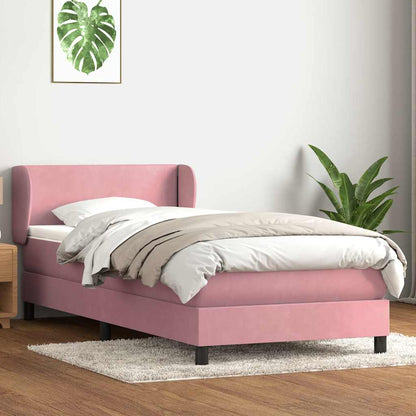 Boxspring met matras fluweel roze 90x210 cm
