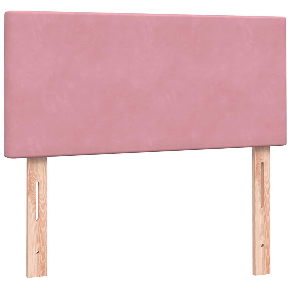 Boxspring met matras fluweel roze 90x210 cm