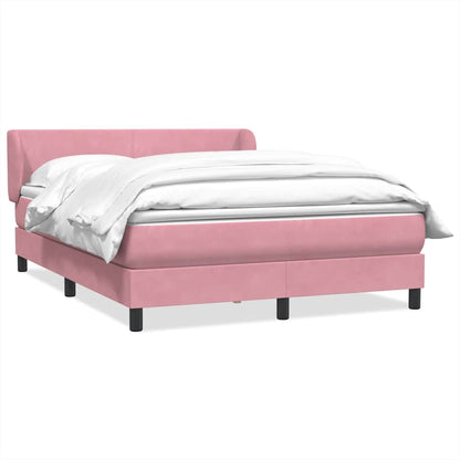 Boxspring met matras fluweel roze 140x210 cm