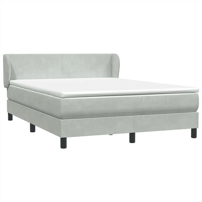 Boxspring met matras fluweel lichtgrijs 160x210 cm