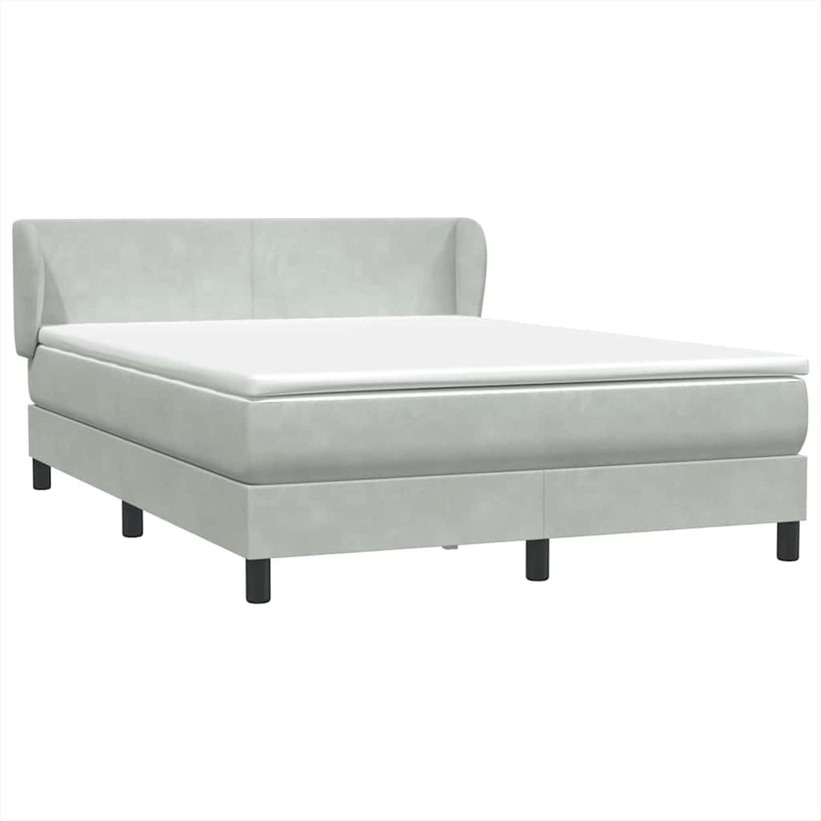 Boxspring met matras fluweel lichtgrijs 160x210 cm