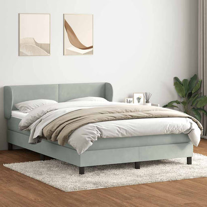 Boxspring met matras fluweel lichtgrijs 160x210 cm