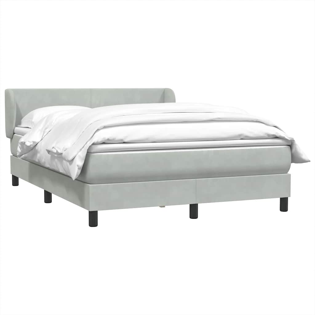 Boxspring met matras fluweel lichtgrijs 160x210 cm