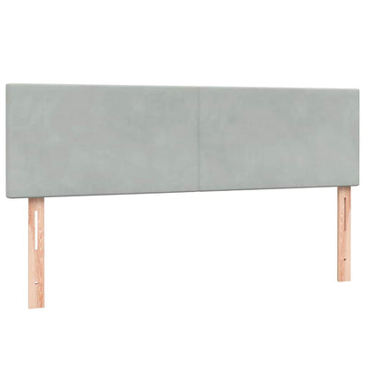 Boxspring met matras fluweel lichtgrijs 160x210 cm