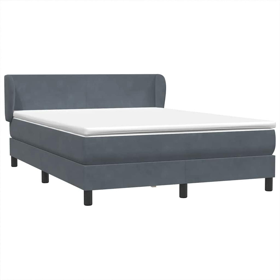 Boxspring met matras fluweel donkergrijs 160x210 cm