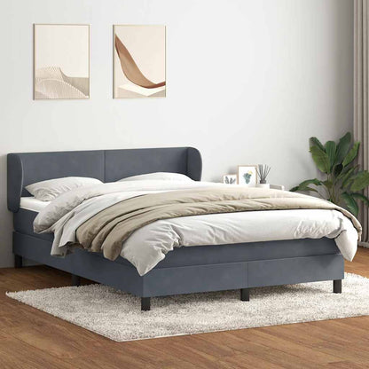 Boxspring met matras fluweel donkergrijs 160x210 cm