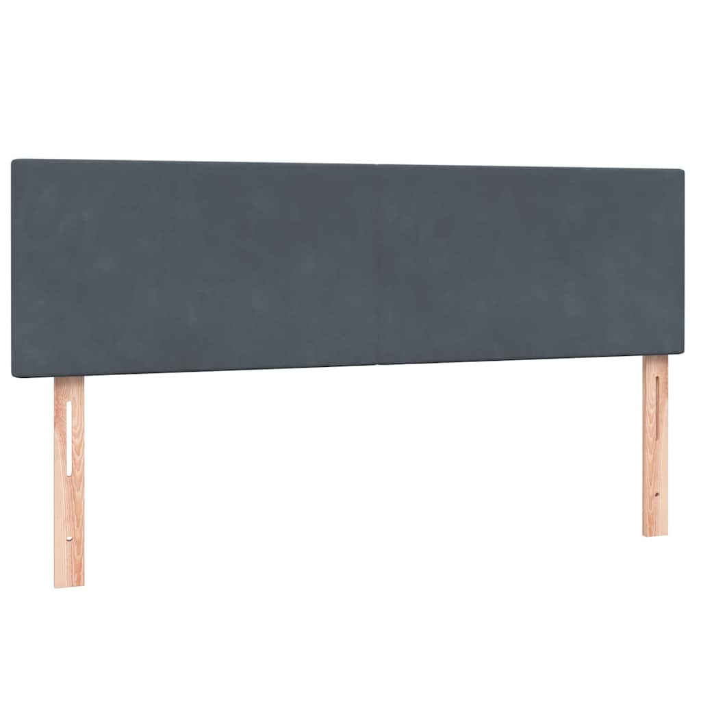 Boxspring met matras fluweel donkergrijs 160x210 cm