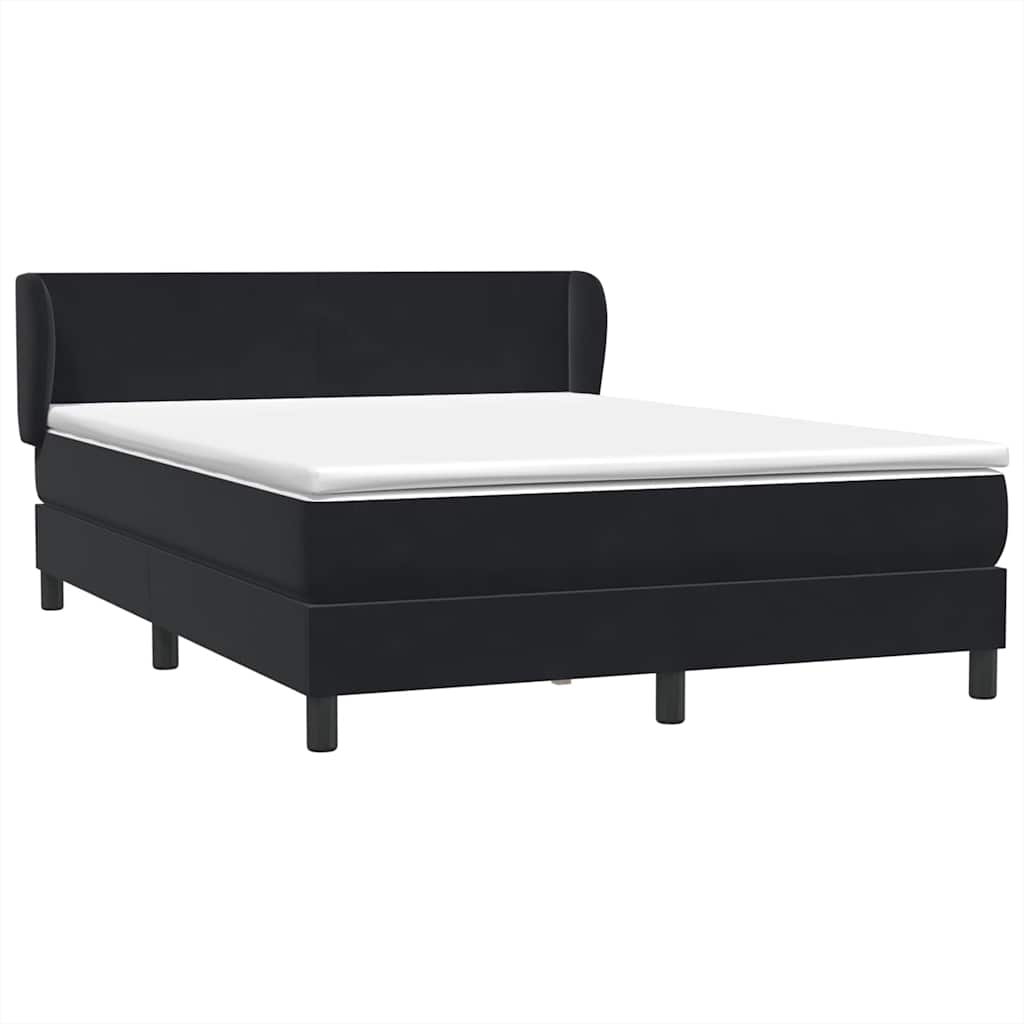Boxspring met matras fluweel zwart 160x210 cm