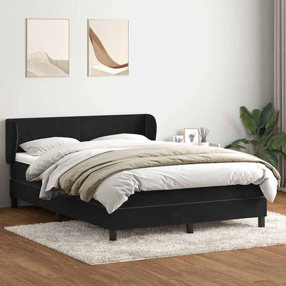 Boxspring met matras fluweel zwart 160x210 cm