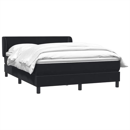 Boxspring met matras fluweel zwart 160x210 cm