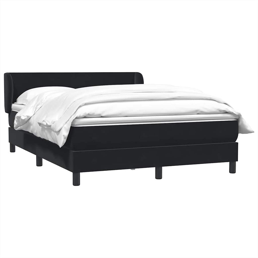 Boxspring met matras fluweel zwart 160x210 cm