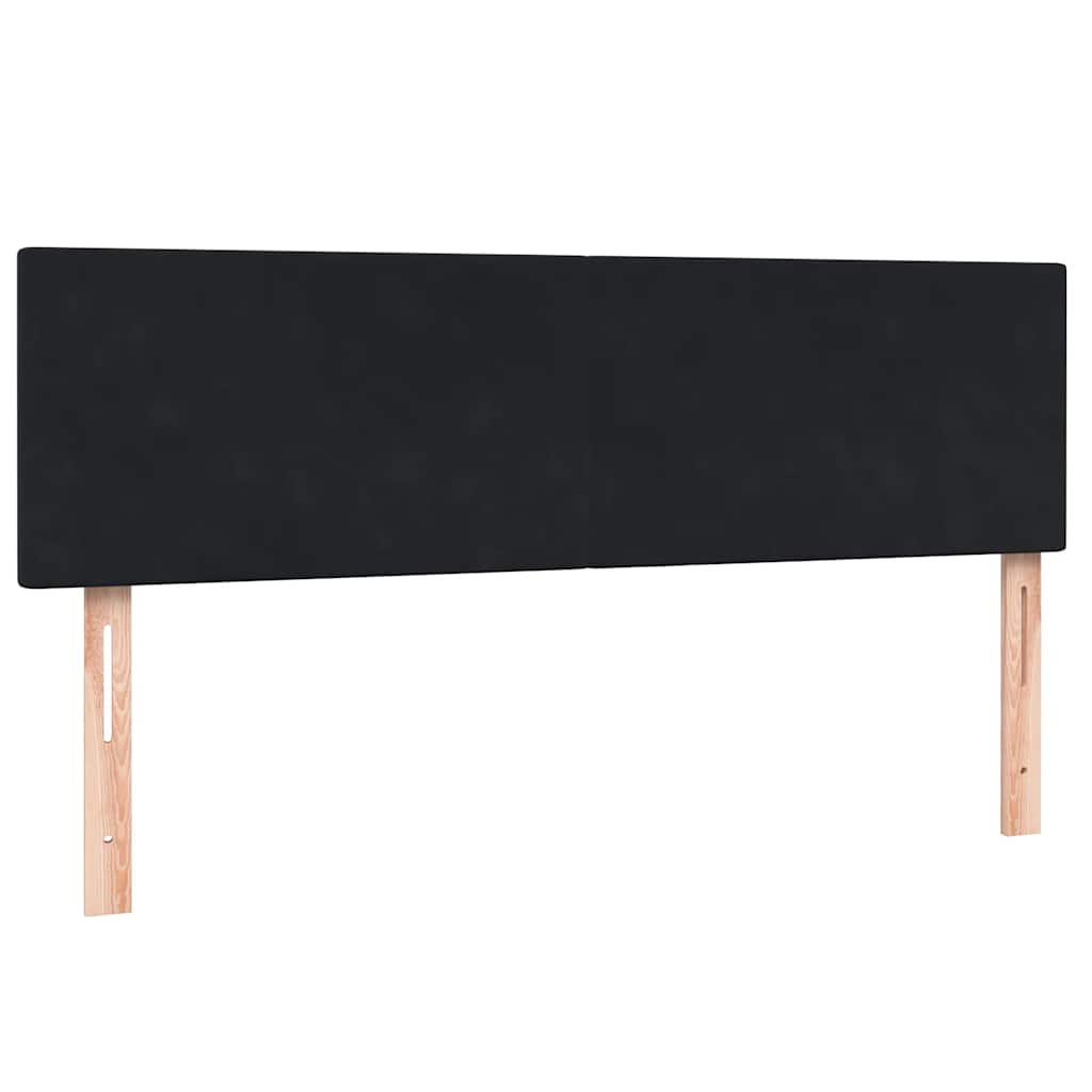 Boxspring met matras fluweel zwart 160x210 cm