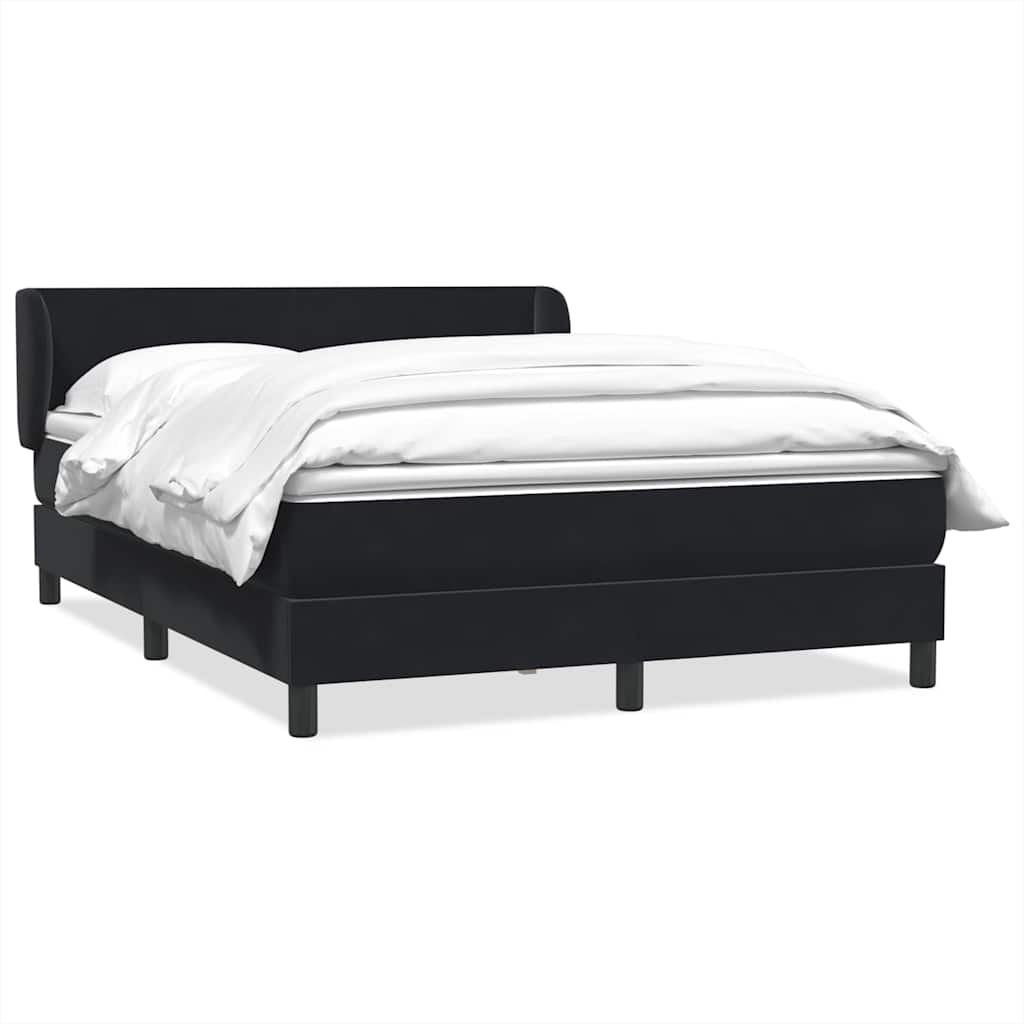 Boxspring met matras fluweel zwart 160x210 cm