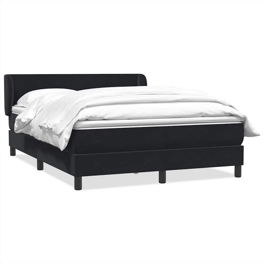 Boxspring met matras fluweel zwart 160x210 cm