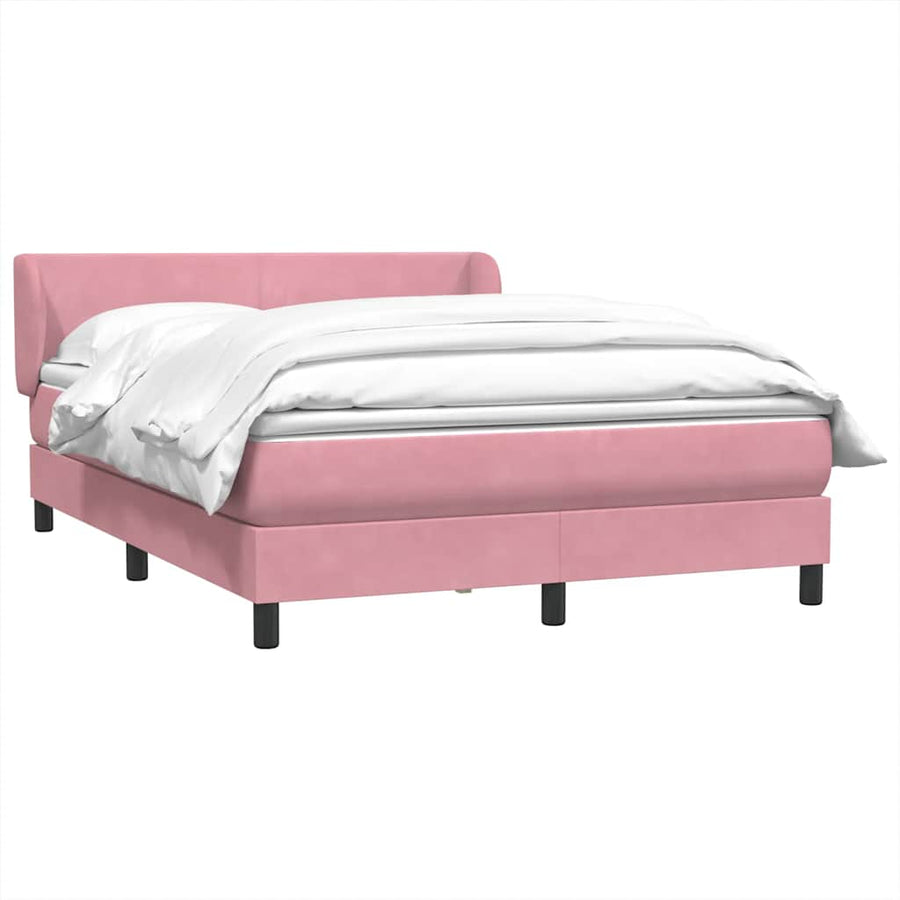 Boxspring met matras fluweel roze 160x210 cm