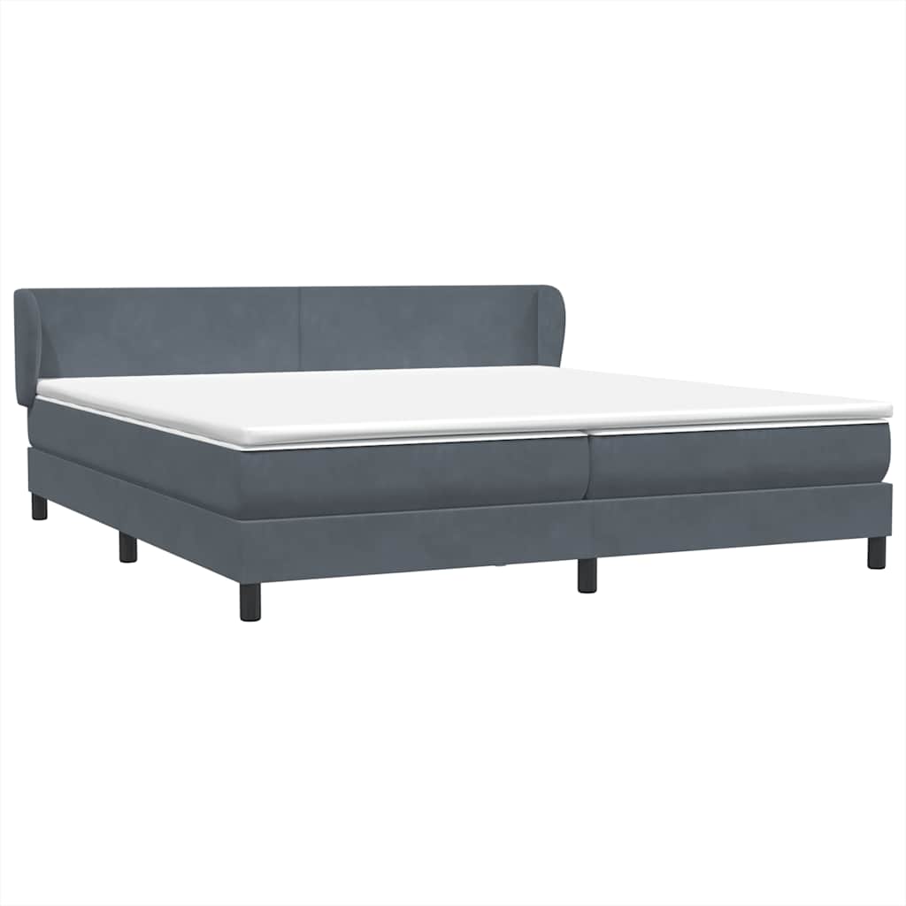 Boxspring met matrassen fluweel donkergrijs 180x210 cm