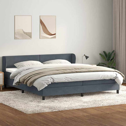 Boxspring met matrassen fluweel donkergrijs 180x210 cm