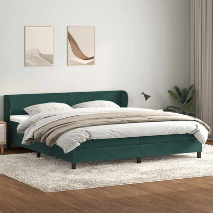 Boxspring met matrassen fluweel donkergroen 180x210 cm