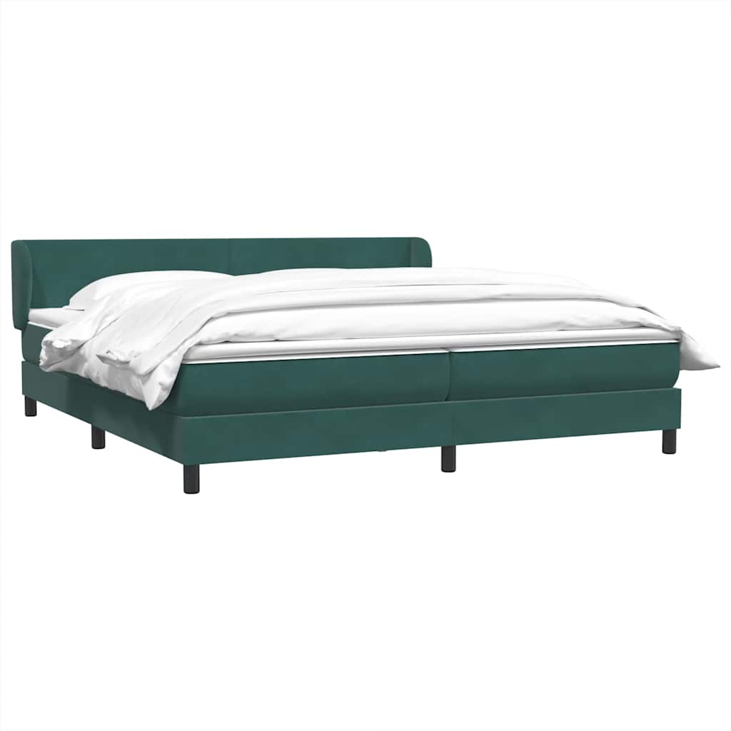 Boxspring met matrassen fluweel donkergroen 180x210 cm