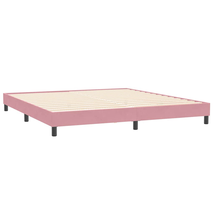 Boxspring met matrassen fluweel roze 180x210 cm