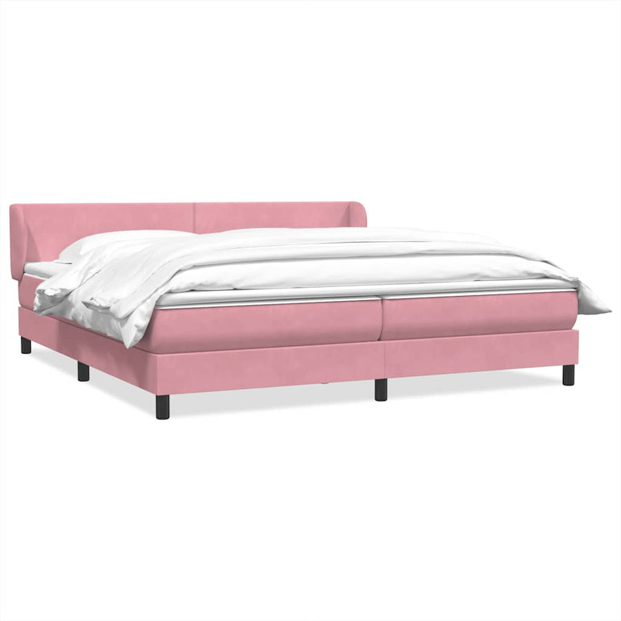 Boxspring met matrassen fluweel roze 180x210 cm
