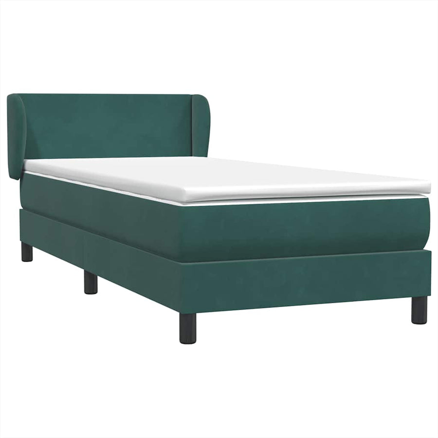 Boxspring met matras fluweel donkergroen 80x220 cm