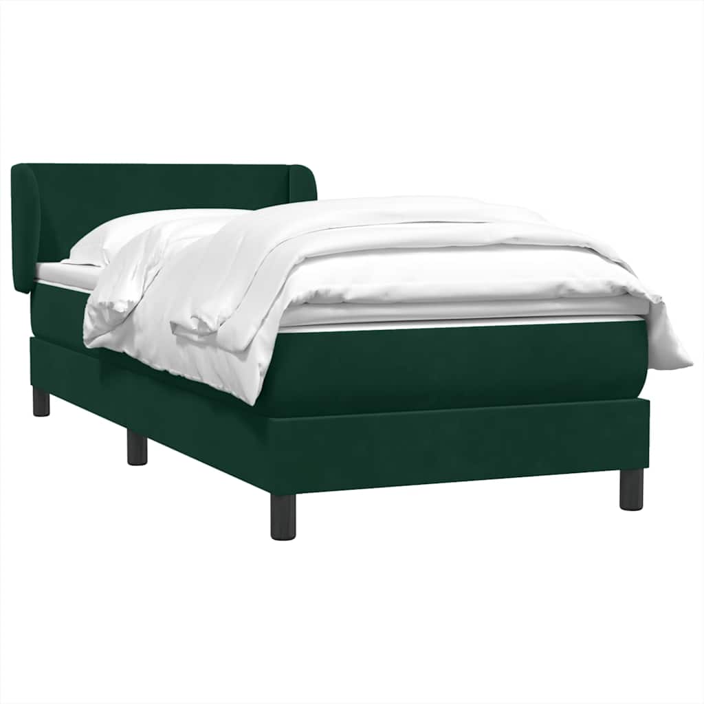 Boxspring met matras fluweel donkergroen 80x220 cm