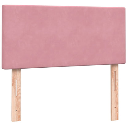 Boxspring met matras fluweel roze 80x220 cm