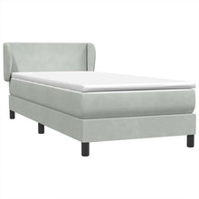 Boxspring met matras fluweel lichtgrijs 90x220 cm
