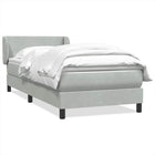 Boxspring met matras 90x220 cm lichtgrijs fluweel
