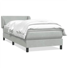 Boxspring met matras fluweel lichtgrijs 90x220 cm