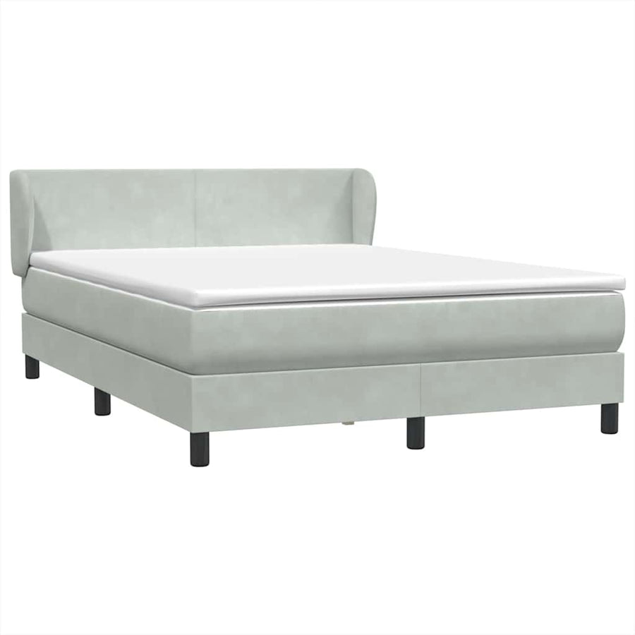 Boxspring met matras fluweel lichtgrijs 160x220 cm