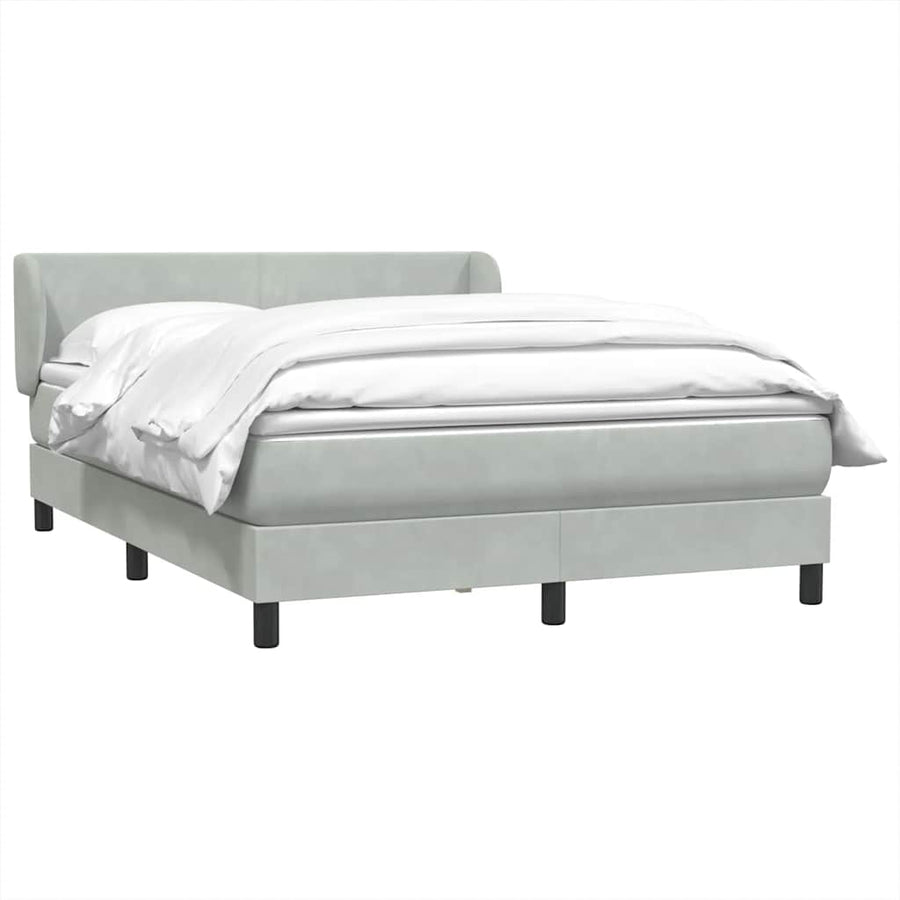 Boxspring met matras fluweel lichtgrijs 160x220 cm