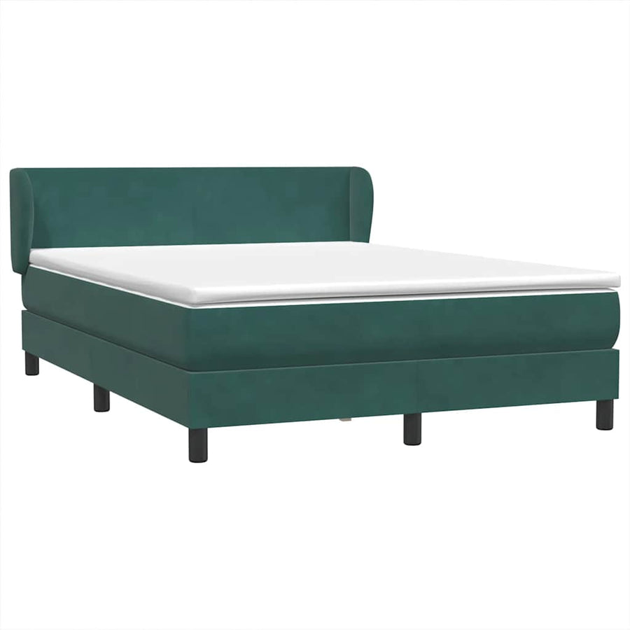 Boxspring Met Matras Fluweel 160 x 220 cm Donkergroen