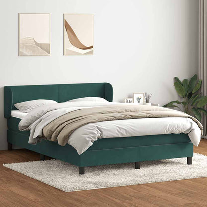 Boxspring Met Matras Fluweel 160 x 220 cm Donkergroen