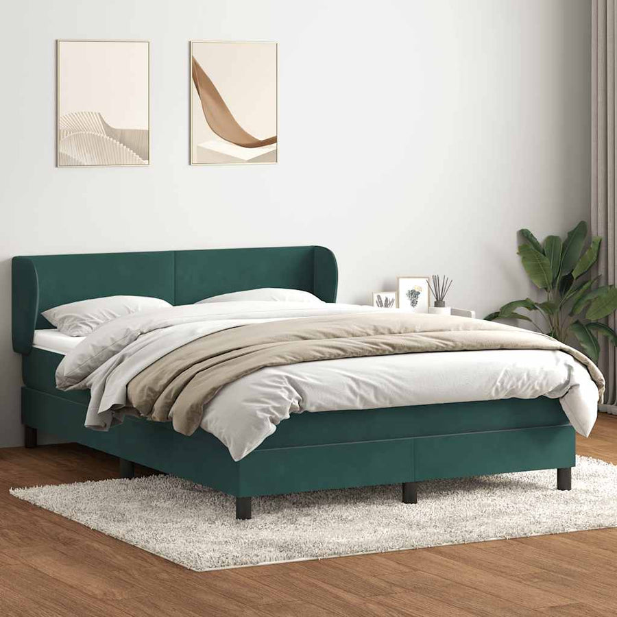 Boxspring Met Matras Fluweel 160 x 220 cm Donkergroen