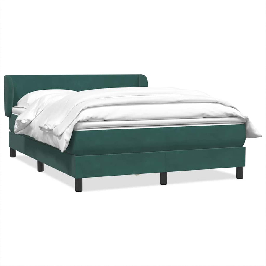 Boxspring Met Matras Fluweel 160 x 220 cm Donkergroen