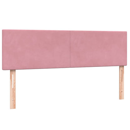 Boxspring met matras fluweel roze 160x220 cm