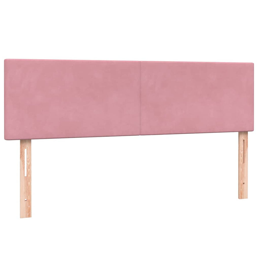 Boxspring met matras fluweel roze 160x220 cm