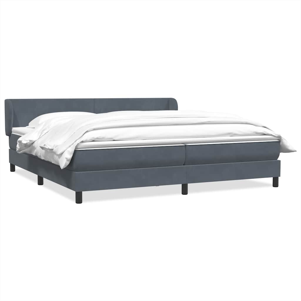 Boxspringbed met matrassen 180x220 cm fluweel donkergrijs