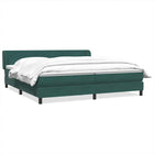 Box spring bed with mattresses 180x220 cm velvet dark green