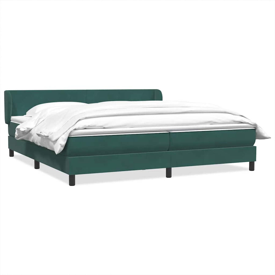 Boxspringbed Met Matrassen Fluweel 180 x 220 cm Donkergroen