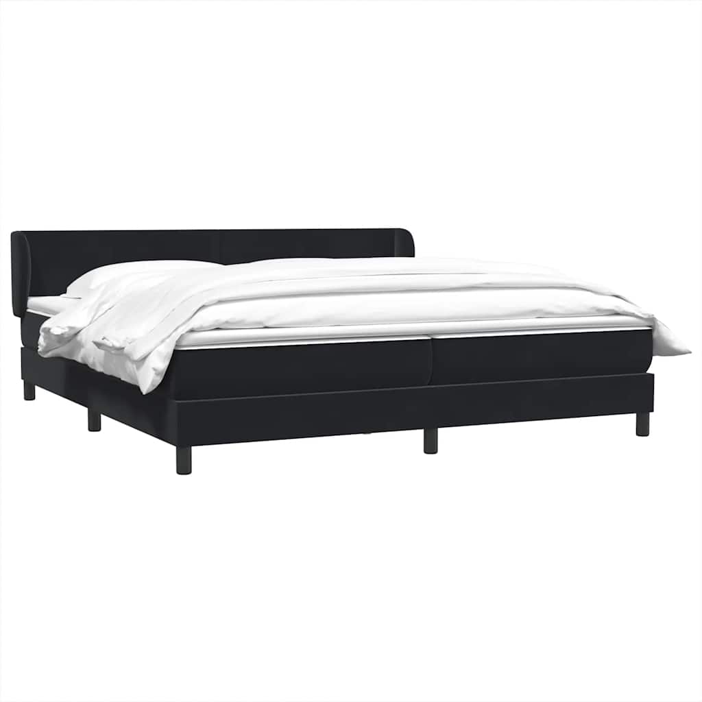 Boxspringbed met matrassen 200x220 cm fluweel zwart
