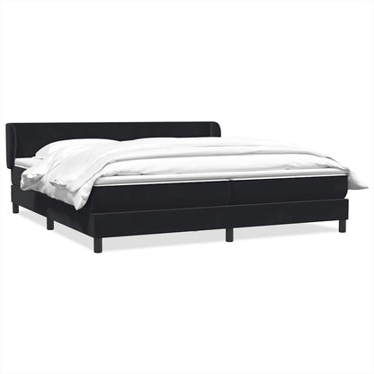 Boxspringbed met matrassen 200x220 cm fluweel zwart