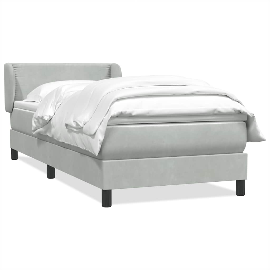 Boxspring met matras fluweel lichtgrijs 80x210 cm