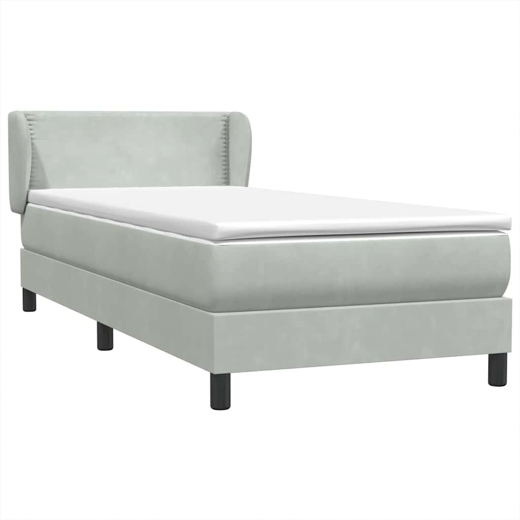 Boxspring met matras fluweel lichtgrijs 80x210 cm