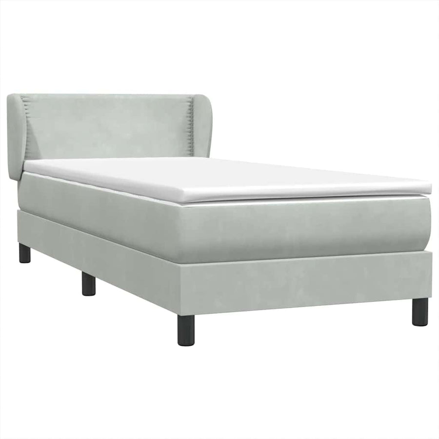 Boxspring met matras fluweel lichtgrijs 80x210 cm
