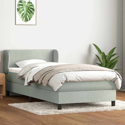 Boxspring met matras fluweel lichtgrijs 80x210 cm